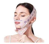 Cinturón lifting facial Máscara de mentón mejorada doble capa Estiramiento facial V-Line for apretar Cinturón estiramiento Correa masaje Cuidado la piel(1pcs - Double Layer)