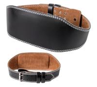Cinturon Lumbar Gimnasio en Cuero, Cinturón de Levantamiento de Pesas, Soporte Lumbar Acolchado, 15 cm de Ancho, Ajustable con Doble Hebilla, para Halterofilia Powerlifting Fitness Hombre y Mujer