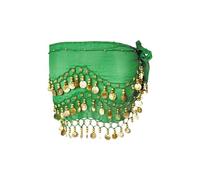 Cinturón Lumbar Palanca Mujeres lentejuelas borla cintura cadena cadera bufanda rendimiento cinturón cintura cubierta Cuero Plata, verde, Talla única