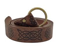 Cinturón medieval de poliuretano en relieve, vikingo, vegvisir, bandas para pantalones, casual, vintage, retro, cinturones de caballero (marrón oscuro)