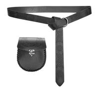 Cinturón medieval unisex con bolsillo para monedas, accesorios de disfraz histórico, cinturón y cartera para espectáculos de escenario, negro b, Talla única, Mass Beauty