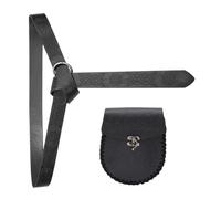 Cinturón medieval unisex con bolsillo para monedas, accesorios de disfraz histórico, cinturón y cartera para espectáculos de escenario, negro a