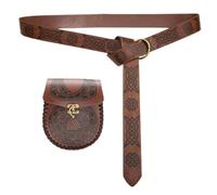 Cinturón medieval unisex con bolsillo para monedas, accesorios de disfraz histórico, cinturón y cartera para espectáculos de escenario, marrón b, Talla única, Mass Beauty