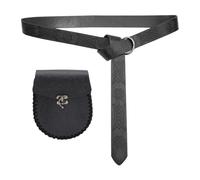 Cinturón medieval unisex con bolsillo para monedas, accesorios de disfraz histórico, cinturón y cartera para espectáculos de escenario, negro a, Talla única, Mass Beauty