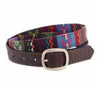 Cinturon Mujer Con Estampado Floral En Relieve, Hebilla Vintage De Oro Cinturón Estilo Occidental Estilo Étnicas Bordadas, Cinturón De Jeans Personalidad De La Moda,Marrón,105CM/41.3''