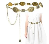 Cinturon Mujer DoradoTadpolez Cinturón de Cadena Dorado para Mujer hebillas ajustables decorativo vintage de cadena de metal ajustable para vestidos jeans