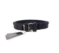 Cinturón o ceñidor táctico de Combate Modelo Double Belt en Color Negro de la Marca Conquer con molle y Hebilla QD