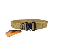 Cinturón o ceñidor táctico de Combate Modelo Double Belt en Color Tan de la Marca Conquer con molle y Hebilla QD