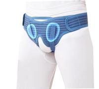 Cinturon para Braguero Hernia Inguinal para Hombres. Faja Hernia Inguinal Simple Doble. Correa Ajustable Cintura con Dos Almohadillas de Compresión Extraíbles. Material Cómodo(Blue,Medium)