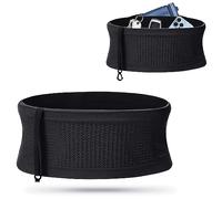 Cinturón para Correr Cinturón de Fitness, Riñonera Oculta Transpirable De Punto Multifuncional, Unisex Riñonera de Ejercicio Running Reversible para Senderismo, Jogging (L) Negro