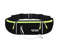 Cinturón para Correr para teléfono Celular, cinturón Deportivo con Bolsillo para teléfonos celulares de Menos de 6,5 Pulgadas, Bolsa para Correr Impermeable y Transpirable con 3 Bolsillos (Negro)