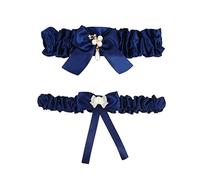 Cinturón para Novia Nupcial de Tela Azul Perlas, 2 Piezas