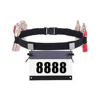 Cinturon para Número de Competición de Triatlón, Race Belt Cinturón de Correr Unisex Adulto, Race Cinturón para Número de Dorsal General Portadorsal Maratones Impermeable para Número (Negro)