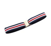 Cinturón para pantalones, hebilla de metal ajustable, poliéster, elástico, para hombres y mujeres, maternidad, ligero, versátil, accesorio de ropa ajustable de poliéster, Azul, blanco y rojo, Round