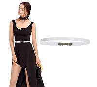 Cinturón para vestido de mujer de JasGood con estilo sencillo, diseño único, elegante y moderno para vestido corto y largo 4-blanco. medium
