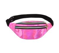 Cinturón plateado para niños - Bolsa de plátano holográfica ajustable, bolsa de cadera metálica reflectante | Bolsa de cintura de moda para actividades deportivas, escuela o salidas, ligera para niños