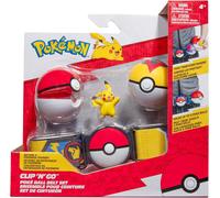 CINTURÓN POKEMON Clip Go Porta Esferas Con PIKACHU FELIZ Y 2 POKEBALL PKW3162