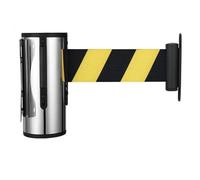 Cinturón retráctil con 5 m de longitud, sistema de cola amarillo y negro para negocios, estadio, líneas de espera, control de multitudes, stanch