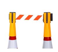 Cinturón retráctil de advertencia de emergencia - Cinta de precaución de alta visibilidad for conos de tráfico - Uso en interiores y exteriores - 10 m de longitud(Yellow,3m)