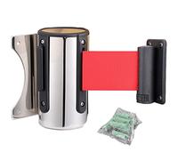 Cinturón retráctil de barrera de cola, cinta de seguridad de acero inoxidable para control de multitudes y divisores de línea