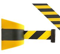 Cinturón retráctil para montaje en pared, Wall Mount Belt Barrier Retractable Crowd Control Ribbon Queue Rope Barrier(5m)