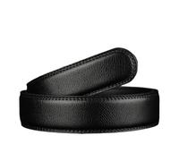 cinturón running hombreGenérico 3,0 cm 3,5 cm de ancho sin hebilla cuero de vaca cinturón automático correa for el cuerpo sin hebilla cinturones hombres cinturones masculinos(115CM_Black 3.0cm)