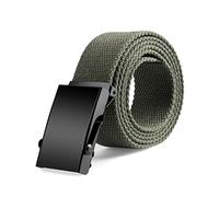 Cinturón táctico de nailon para hombre, cinturón militar de lona lisa, hebilla de rodillo de Metal, cinturones negros informales para hombre y mujer, ejercito verde, 110cm