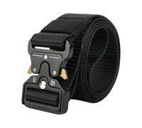 Cinturon Tactico Hombre Alrededor de 130 cm Cinturones Hombre Trabajo Cinturón Táctico Cerradura Aleación Cinturones Tácticos Con Hebilla para Botella de Agua para Uso al Aire Libre(Gris) (Negro)