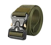 Cinturon Tactico Hombre Alrededor de 130 cm Cinturones Hombre Trabajo Cinturón Táctico Cerradura Aleación Cinturones Tácticos Con Hebilla para Botella de Agua para Uso al Aire Libre(Gris) (Verde)