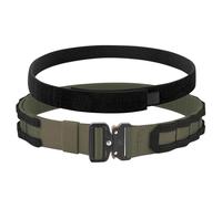 Cinturón táctico MOLLE de liberación rápida cinturón táctico de 1.75 Pulgadas con cinturón Interior de 1.5 Pulgadas, Hebilla de Metal cinturón Resistente Cortado con láser (Ranger Verde+Negro, L)