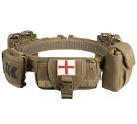Cinturón Táctico MOLLE De Liberación Rápida Cinturón Táctico Riñonera Tactica Hombre con Bolsillo De Cartucho, Cinturón De Patrulla De Combate Airsoft para Hombres Y Mujeres C