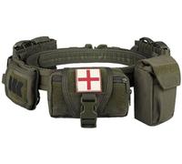 Cinturón Táctico MOLLE De Liberación Rápida Cinturón Táctico Riñonera Tactica Hombre con Bolsillo De Cartucho, Cinturón De Patrulla De Combate Airsoft para Hombres Y Mujeres A