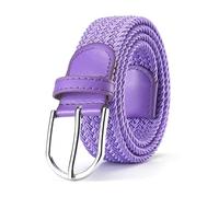 Cinturón trenzado de nailon elástico colorido con hebilla de pasador, accesorios para vaqueros, cinturón ancho de 3,3 cm para ropa,Púrpura,105x3.3cm