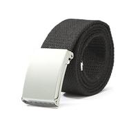 Cinturón trenzado elástico, Cinturón táctico unisex de lona trenzada nailon, 3,8 cm ancho, multicolor, 90-150(Black,120)