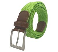 Cínturón Trenzado Elástico Para Hombres Mujer, Cinturón Elástico Extensible Correa Trabajo Golf Casual Táctico Tela Nailon Ajustable Cintura Verde Lima