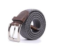 Cinturón trenzado, tela elástica de lona, multicolor, Gris oscuro, Large