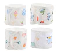 Cinturón umbilical del vientre de la banda umbilical, 4 piezas de cubierta del cordón para el recién nacido 0-12 meses, banda de botón de bebé de algodón de algodón suave con 4 estilos, Bab