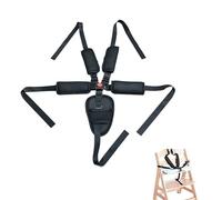 Cinturón universal de 5 puntos para silla alta para niños, cinturón de arnés con correa de hombro para bebé y almohadillas de arnés de entrepierna, arnés ajustable para cochecito de bebé, color negro