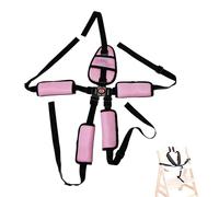 Cinturón universal de 5 puntos para silla alta para niños, cinturón de arnés con correa de hombro para bebé y almohadillas de arnés de entrepierna, arnés ajustable para cochecito para niños, rosa