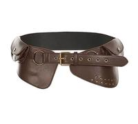 Cinturón Vaquero Punk con Bolso, cinturón gótico Occidental de 13,5 cm Ancho for Mujer, Retro Hebilla Ojal Metal y Estuche de Fantasía