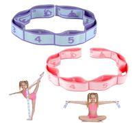 Cinturon Yoga Banda Elástica de Yoga Correa de Estiramiento de Piernas con 8 Bucles Cintas Elasticas Musculacion Cinta de YogaEstiramiento para Fitness, Pilates y Gimnasia