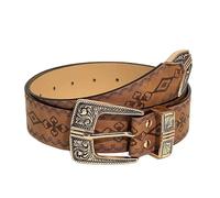 Cinturones anchos de poliuretano con hebilla tallada vintage, estilo bohemio, color marrón, cintura en relieve, pantalones vaqueros, cinturón de moda, para vestir o abrigo para mujer, amarillo, 112cm