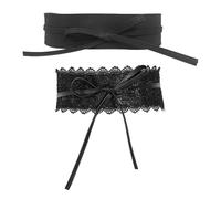 Cinturones Anchos Para Mujer De 2 Piezas, Cinturones De Tela Para Mujer, Cinturones Con Lazo De Cuero, Cinturones Anchos Para Vestido De Mujer, Adecuados Para Desplazamientos Diarios Y Disfraces