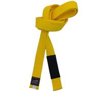 Cinturones brasileños de Jiu-Jitsu para jóvenes, sistema de grado BJJ menores de 16 años, ancho de 4 cm, color blanco, gris, amarillo, naranja y verde, Amarillo, 260cm