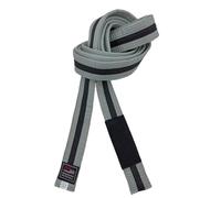 Cinturones brasileños de Jiu-Jitsu para jóvenes, sistema de grado BJJ menores de 16 años, ancho de 4 cm, color blanco, gris, amarillo, naranja y verde, Gris-negro, 240cm