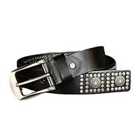 Cinturones con remaches para hombres/mujeres para vestidos, cinturones con tachuelas de cuero de vaca para jeans, elegante cinturón gótico punk rock ancho 38 mm,Negro,105cm/waist:34"~36"