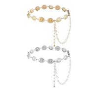 Cinturones Concho para Mujer, 2 pcs Ajustable Cinturón de Cadena de Metal Occidental, Cadena de Cintura de Vaquera Occidental Retro para Vestidos, Para Vestido,Jeans