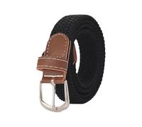 Cinturones de Mujer 120-130cm Casual Knitted Pin Buckle Men Belt Woven Canvas Elastic Expandable Braided Stretch Belts For Women Jeans(A)