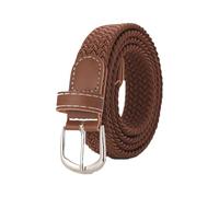 Cinturones de Mujer 120-130cm Casual Knitted Pin Buckle Men Belt Woven Canvas Elastic Expandable Braided Stretch Belts For Women Jeans(C)