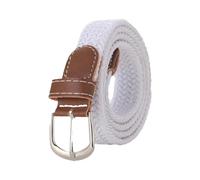Cinturones de Mujer 120-130cm Casual Knitted Pin Buckle Men Belt Woven Canvas Elastic Expandable Braided Stretch Belts For Women Jeans(B)